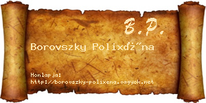 Borovszky Polixéna névjegykártya